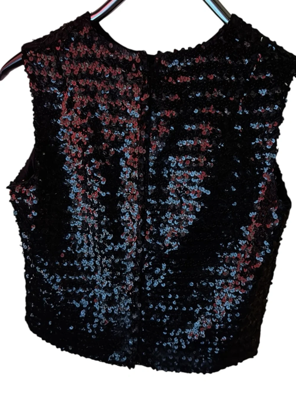 Vintage Black Sequin Sleeveless Cocktail Party Shell Vintage 10 Fit Modern Small